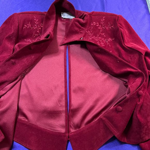 VTG๐ Karin Stevens Faux Suede Dress with Jacket backside it has a long Slit - Picture 11 of 16